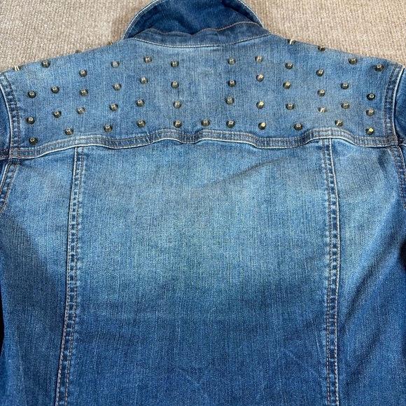 Studded Denim Jacket with Gold Buttons 1345 - Picture 6 of 7